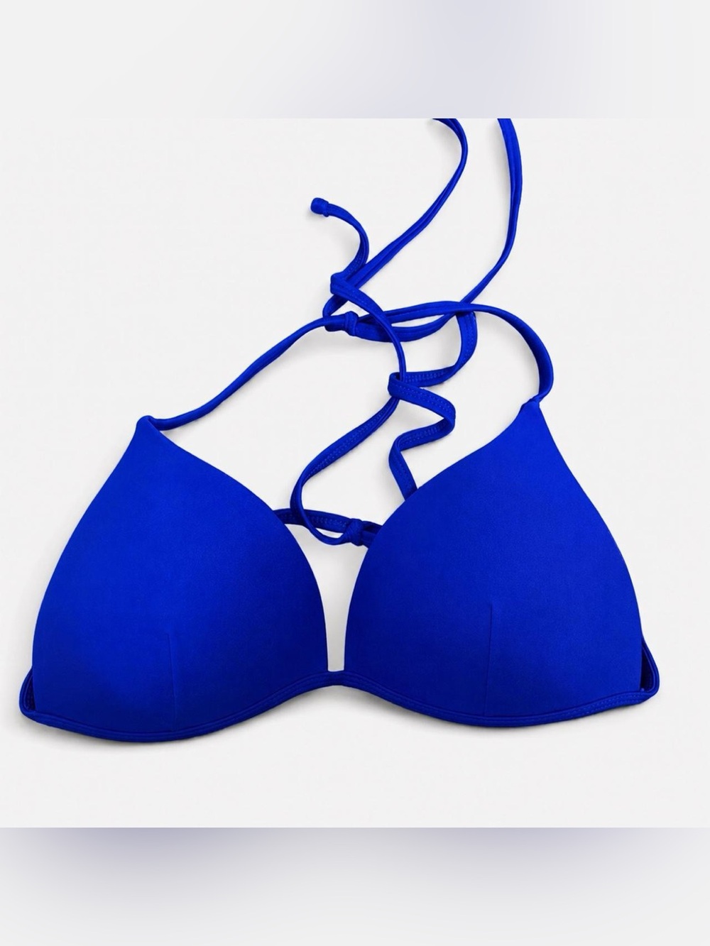 Strappy Blue Push-Up Bikini Top